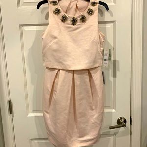 Light pink Peplum dress with embellishment